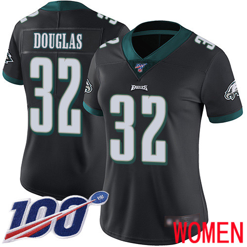 Women Philadelphia Eagles 32 Rasul Douglas Black Alternate Vapor Untouchable NFL Jersey Limited Player 100th